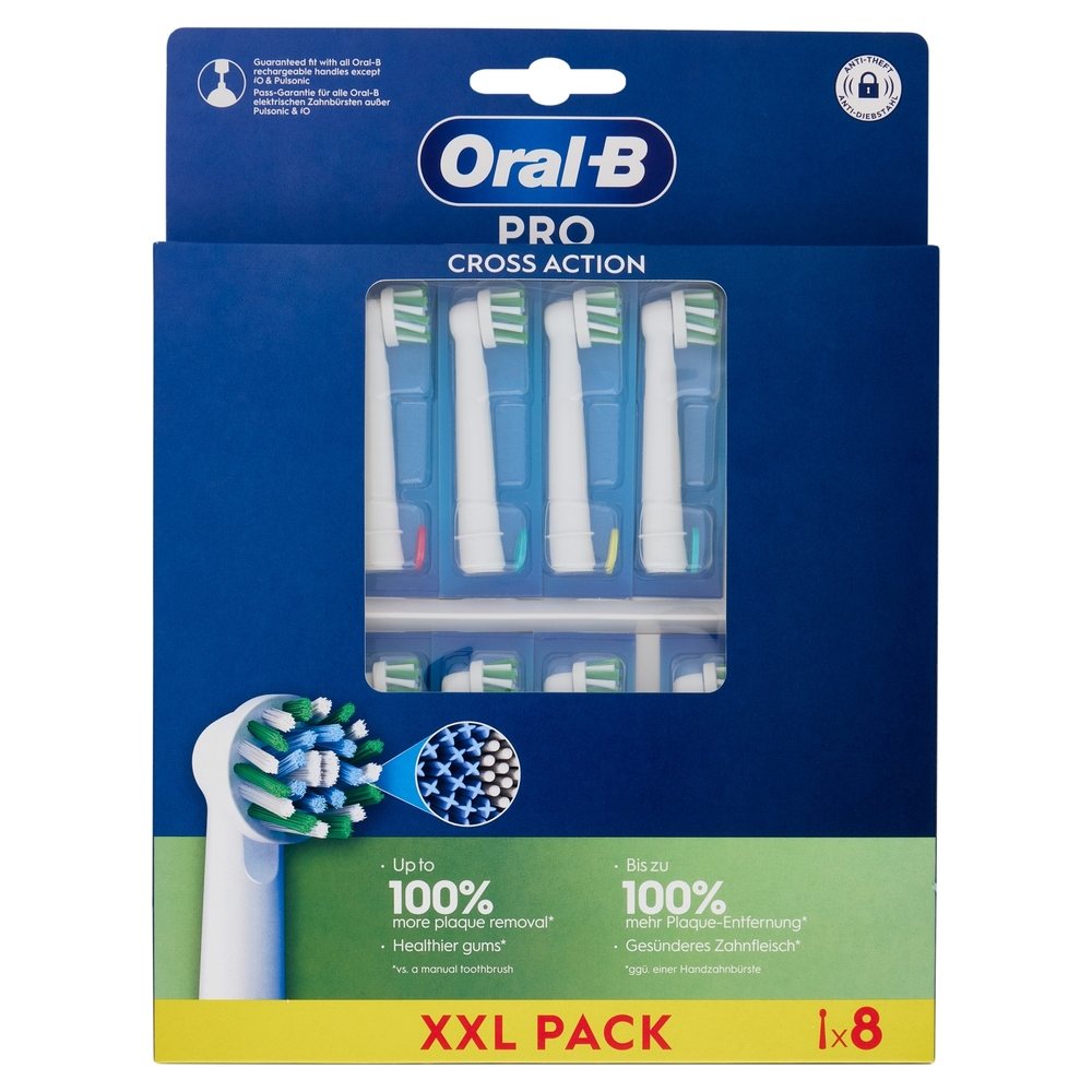 Oral-B Testine di Ricambio Pro Cross Action per Spazzolino Elettrico Denti Ricaricabile 8 pz